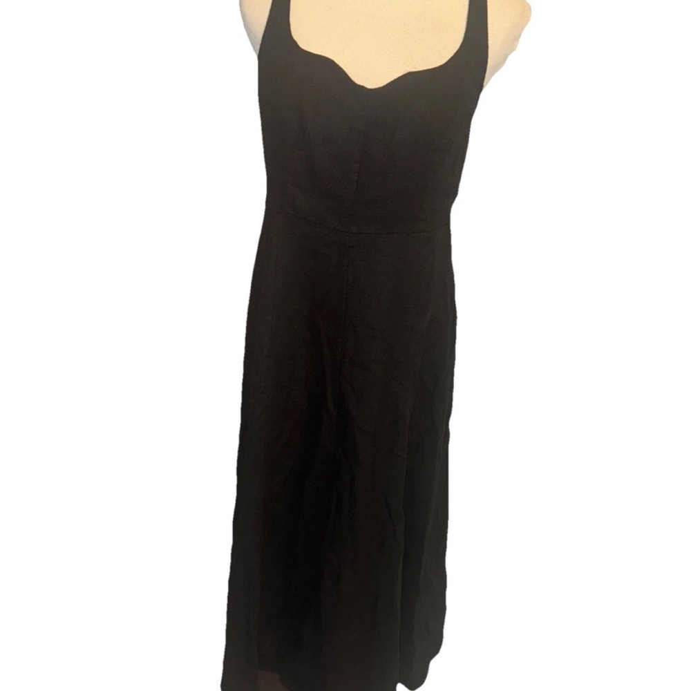 Old Navy Black Linen Blend Dress S Midi